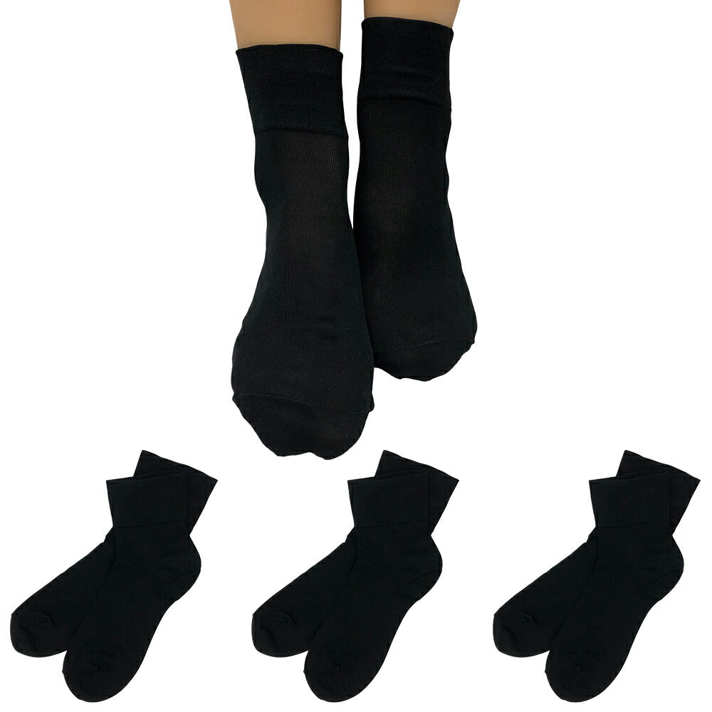 新生活応援セール！15％OFF【社長の靴下®】先丸 くるぶし丈 レディース  22-25㎝ ３足セット ガスシルケット 口ゴム有無 黒 灰 白 ベージュ 母の日 プレゼント