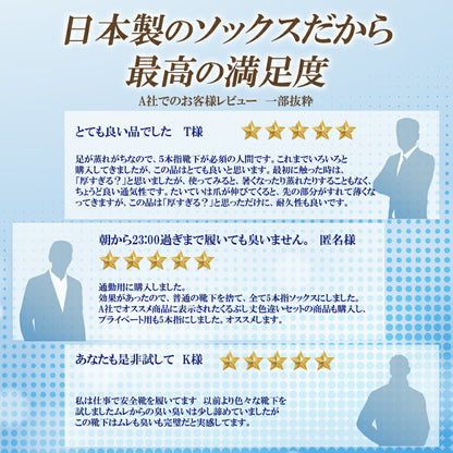 新生活応援セール！15％OFF【 20時間履いても臭くならない】 5本指 クルー丈 メンズ 25-28cm 1足/5足/10足セット 黒