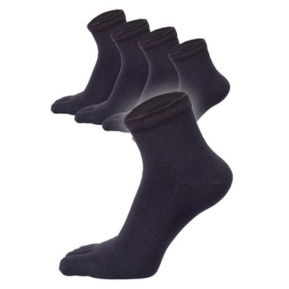 新生活応援セール！15％OFF【極 】5本指ソックスくるぶし丈 メンズ  25-27cm 1足/5足/10足セット 黒 灰 白