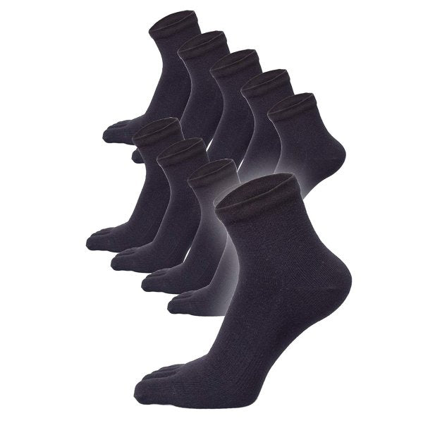 新生活応援セール！15％OFF【極 】5本指ソックスくるぶし丈 メンズ  25-27cm 1足/5足/10足セット 黒 灰 白